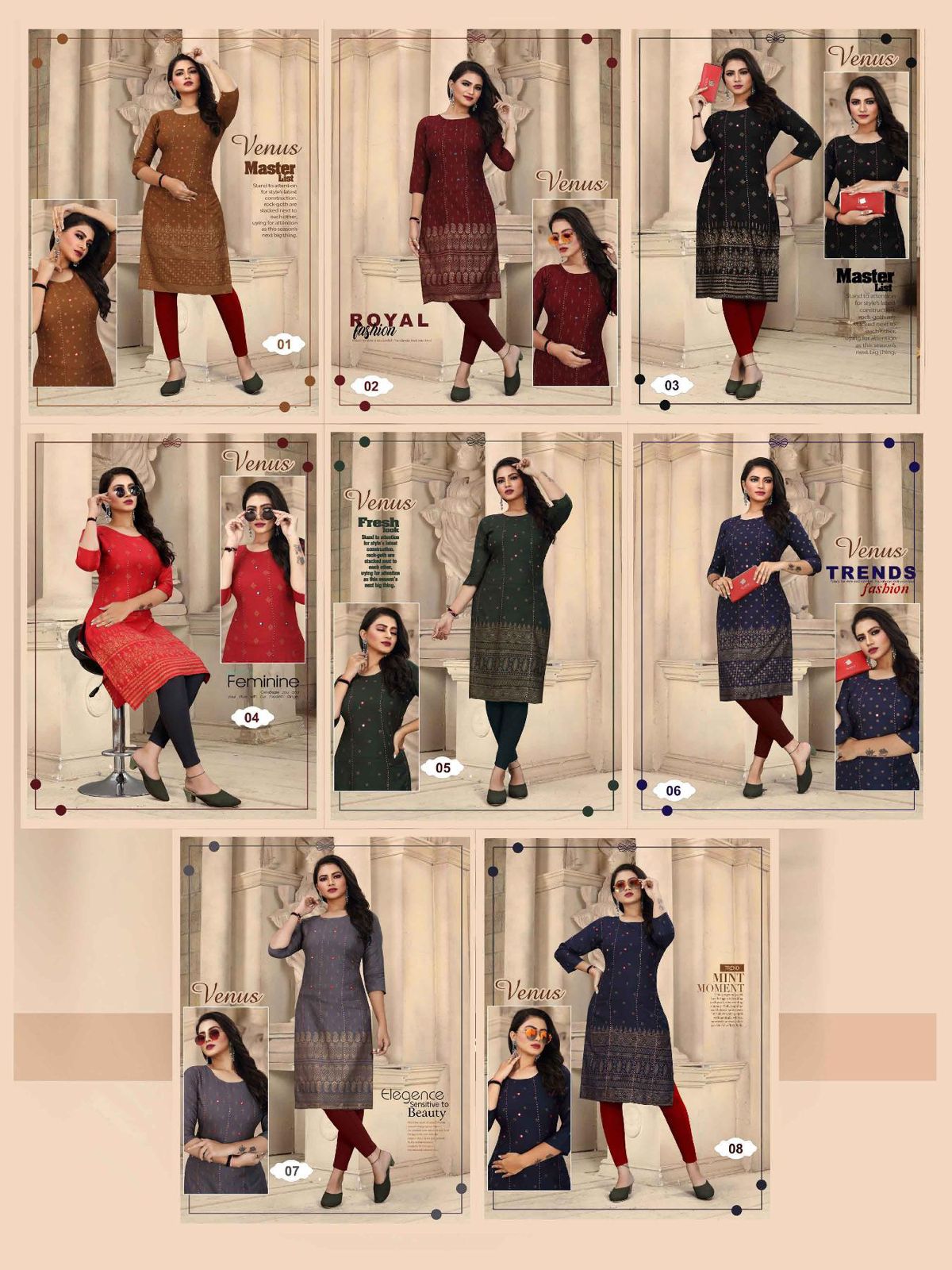 Aagya Venus Ethnic Wear Wholesale Kurti Collection